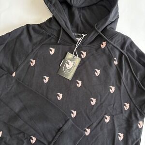 Angel City Women's Medium Hooded Sweatshirt Black Pink Los Angeles California